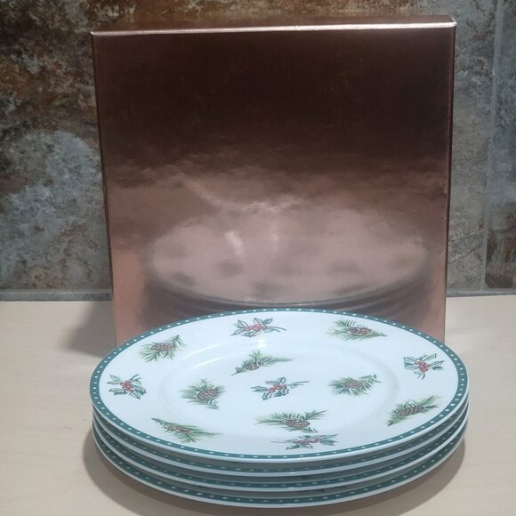 Mikasa Ultima Salad Plate Super Strong Fine China HK 713 Christmas Wish 4 Piece - Picture 4 of 9